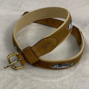 Guy Harvey Brown Leather Belt Size 30